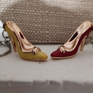 High Heel Shoe Bag Charm Keychain – Choose Red Or Yellow – Cute Fashion Gift